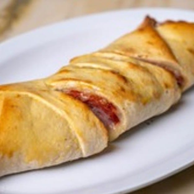 Sausage, Peppers, Onions Stromboli.