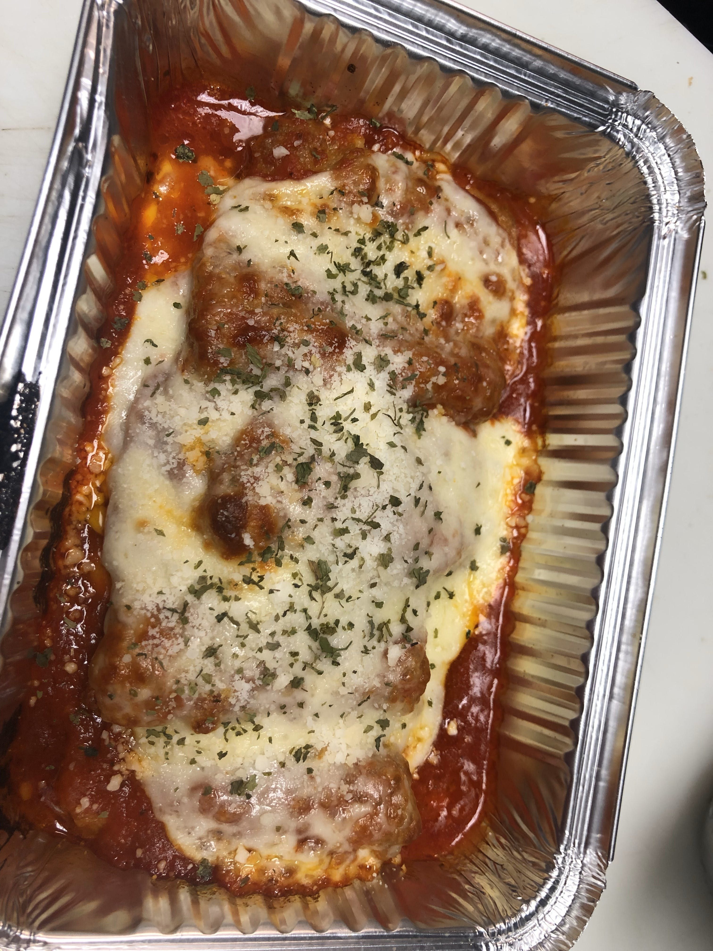 Eggplant Parmigiana Entree.