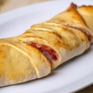 Eggplant, Roasted Peppers & Smoked Mozzarella Stromboli